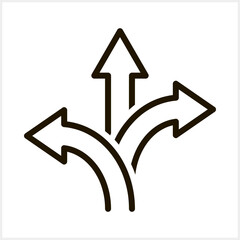 Trafic way icon isolated Road arrow Sketch print vector stock illustration