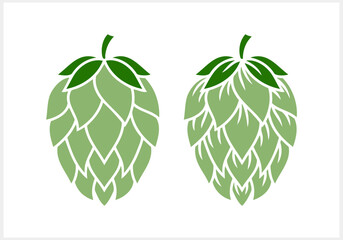 Hop cone icon. Design element for logo, emblem, restaurant menu, craft beer pub, brewery. Vector stock illustration