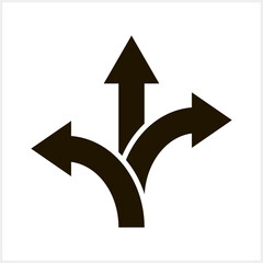 Trafic way icon isolated Road arrow Stencil print vector stock illustration