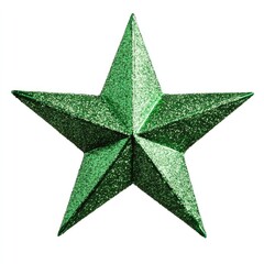 Fototapeta premium Luminous Green Star: A Festive Decoration for Christmas in Radiant White and Gold