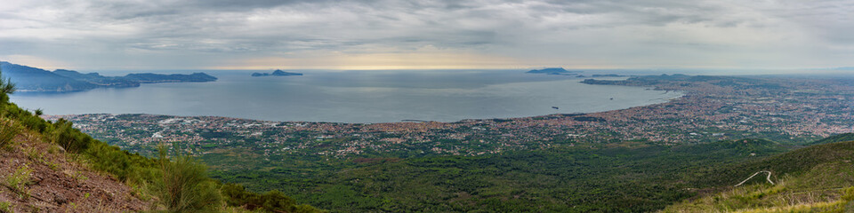 Beautiful panorama of the city of Neapol seen from above seen from above