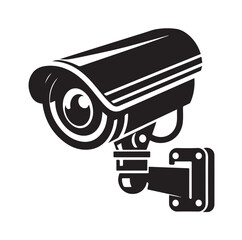 silhouette of cctv camera  vector illustration