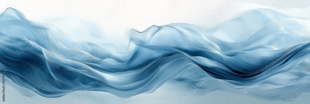 Wall mural an abstract background featuring flowing waves of soft blue hues, creating a gentle and serene atmos