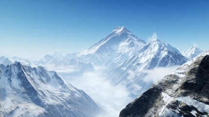 Mountain range with snow on the peaks