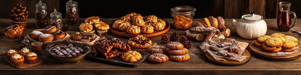 Festive Baking Table: Christmas Ingredients for Sweet Cookie Creations