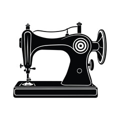 Vintage Sewing Machine Vector Illustration for Crafting, Tailoring, and Textile Design