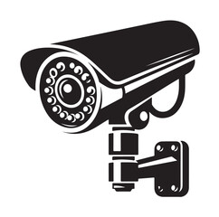 silhouette of cctv camera  vector illustration
