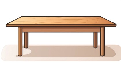 Table furniture icon in flat style. Wooden table vector illustration on isolated background. Dinner desk sign business concept.