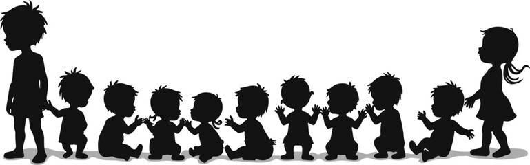 silhouette Baby Activity Silhouette in various style