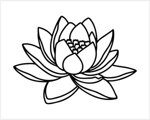 Lotus flower doodle icon isolated. Sketch vector illustration