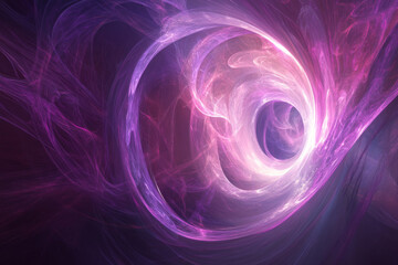 Obraz premium A radiant abstract tunnel illuminated by swirling pink and lavender neon lights, creating a dreamlike sense of depth.