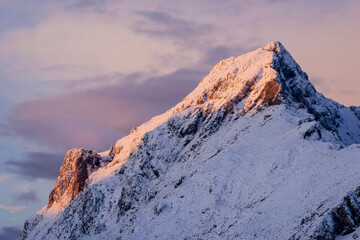 Puig Major snow-capped mountain range, 1436 metres, Escorca, Sierra de Tramuntana, Mallorca,...