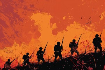 A dramatic war illustration for design