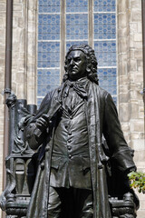 Leipzig, Denkmal für Johann Sebastian Bach an der Thomaskirche
