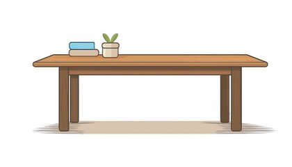 Table furniture icon in flat style. Wooden table vector illustration on isolated background. Dinner desk sign business concept.