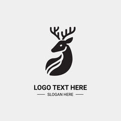 Elegant deer form icon design template