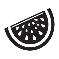 Watermelon slice silhouette vector illustration