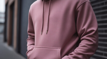 Dusty Rose Hoodie Sweatshirt  Casual Fashion  Comfortable Apparel