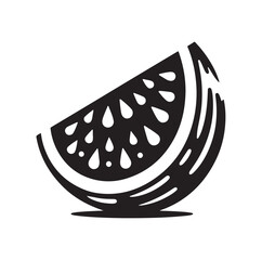Watermelon slice silhouette vector illustration