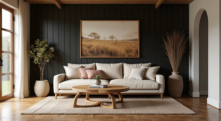 Cozy Living Room with Rustic Modern Decor