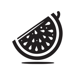 Watermelon slice silhouette vector illustration