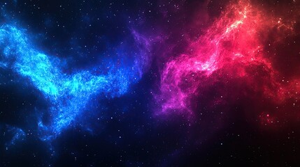Obraz premium Abstract background in blue and red neon glow colors. Speed of light in the galaxy. Explosion in the universe. Space background for the event. 