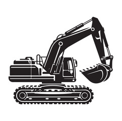 Excavator silhouette vector illustration