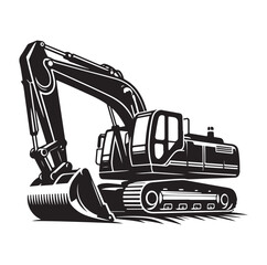Excavator silhouette vector illustration