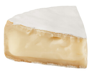 cheese Camembert or Brie, isolated on white background, full depth of field