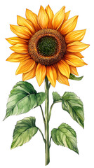 Vibrant sunflower art botanical nature illustration high resolution hd picture