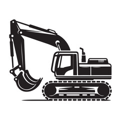 Excavator silhouette vector illustration