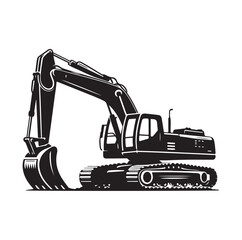 Excavator silhouette vector illustration