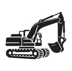 Excavator silhouette vector illustration