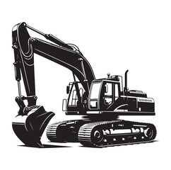 Excavator silhouette vector illustration