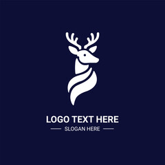 Elegant deer silhouette icon for branding