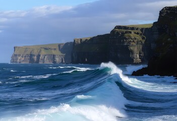 Ocean with cliffs