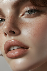 Close-up Portrait of an Aesthetic Minimalist Skincare Model