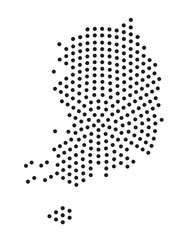 Map of South Korea from dots