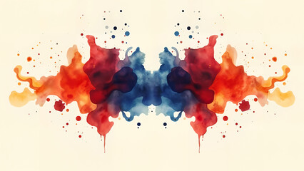 Fototapeta premium Abstract Watercolor Rorschach Design