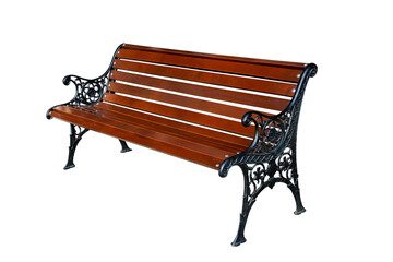 park bench Isolated on white background
