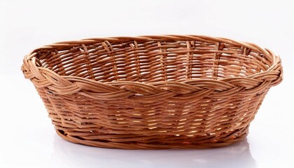 wicker basket isolated on white background