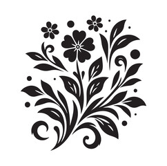 Floral design silhouette vector illustration