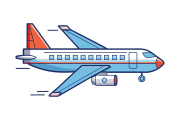 Naklejka premium Playful Airplane Vector Illustration for Travel and Aviation Design