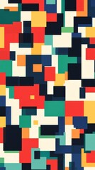 Colorful Geometric Pixel Art Pattern