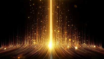 a golden line light with glitter glow abstract effect a golden vertical flare with neon beam...