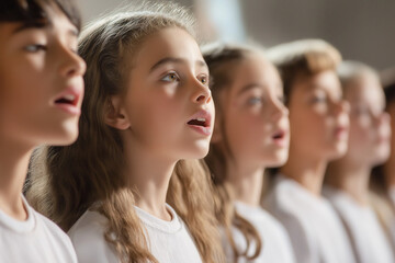 Obraz premium Children singing enthusiastically in a choir