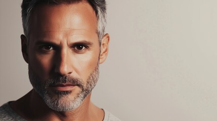 Naklejka premium Man with a beard and gray hair