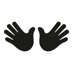 Fototapeta premium Two Open Hands for Greeting or High Five Gesture. Double Hands Silhouette Icon. Open Palms Gesture. Isolated Vector Illustration