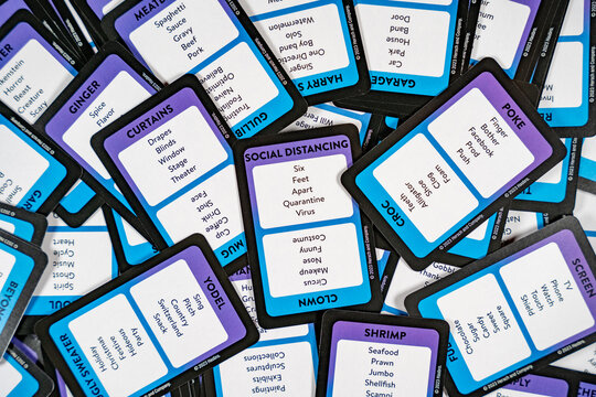 Words from the board game Taboo. Taboo is a popular word, guessing, and party game. Toronto, Canada - October 5, 2024.