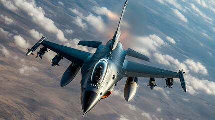 A fighter jet in mid-flight releasing chaff during an evasive maneuver.